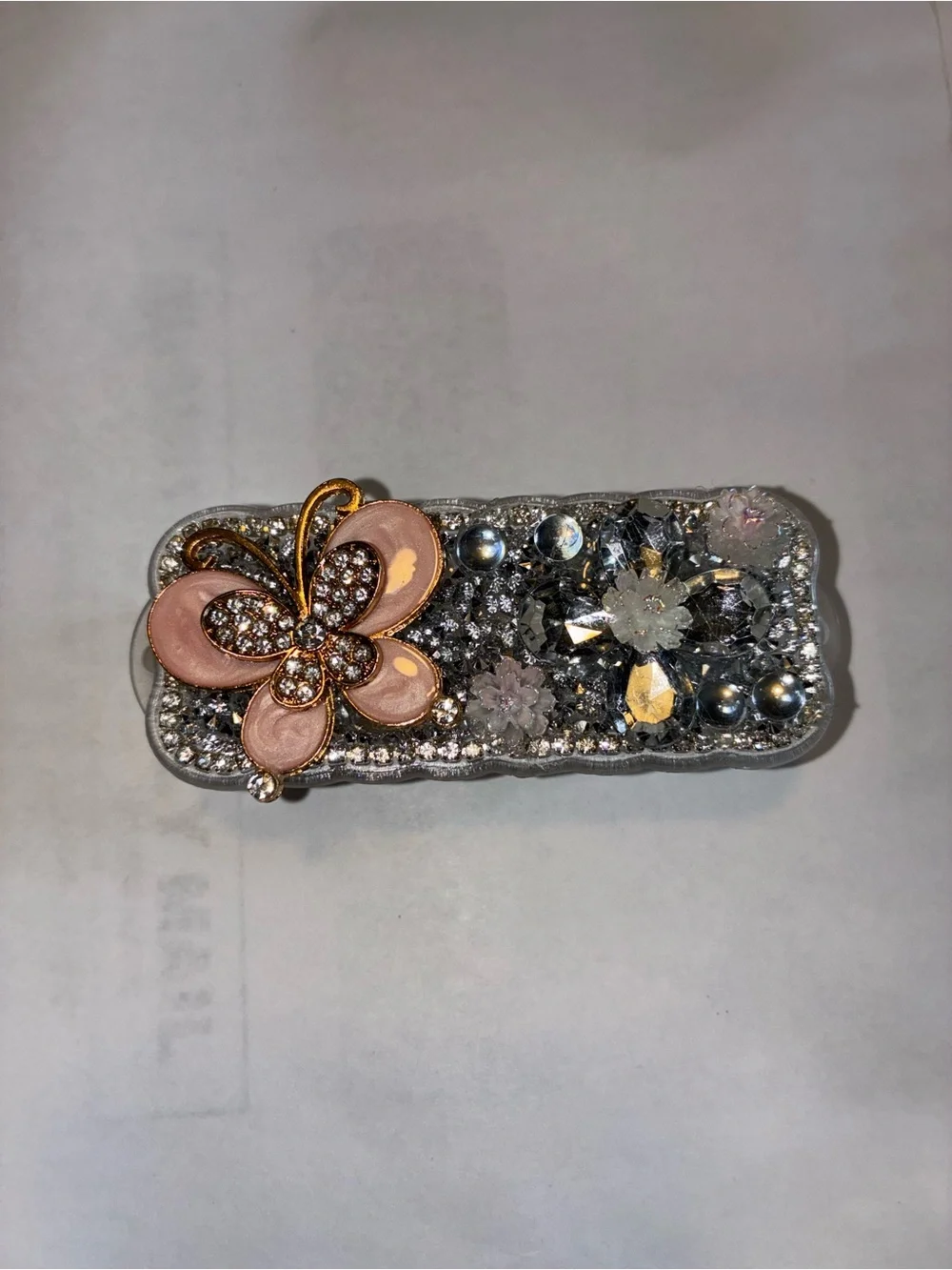 Colorful Rhinestone butterfly phone clip